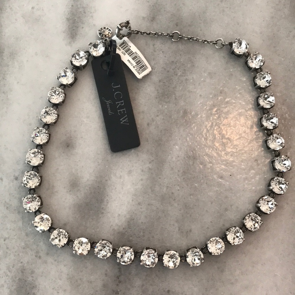 J Crew Clear Rhinestone Necklace